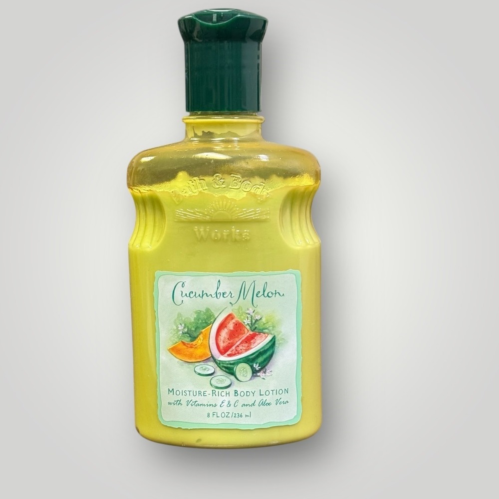 Vintage Bath & Body Works Cucumber Melon Moisture-Rich Body Lotion 8oz Sunburst